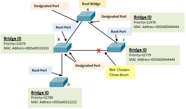 How the Root Bridge and Ports are chosen