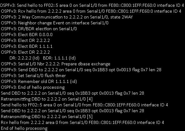 debug ipv6 ospf-updated