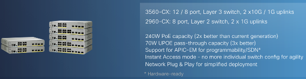 Cisco Catalyst 3560-CX & 2960-CX Model Comparison