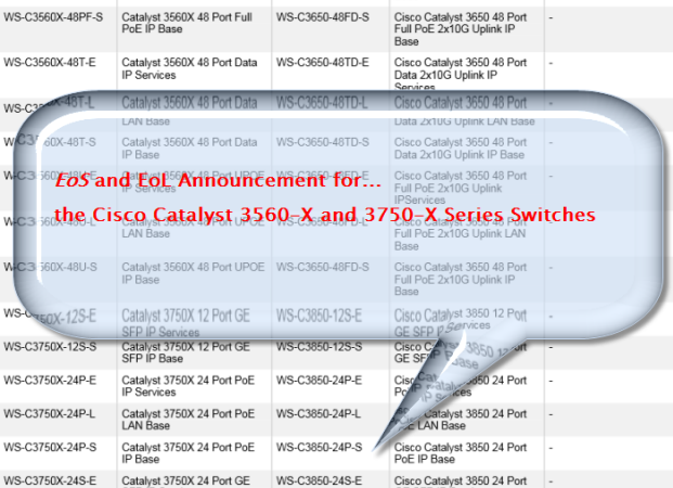 EoS and EoL Announcement for…the Cisco Catalyst 3560-X and 3750-X Series Switches