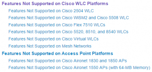 Features Not Supported on Cisco...