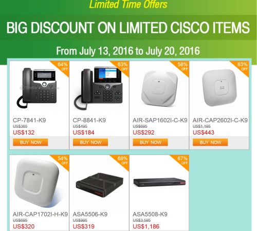 Weekly Deals—Big Discounts on Limited Cisco Items