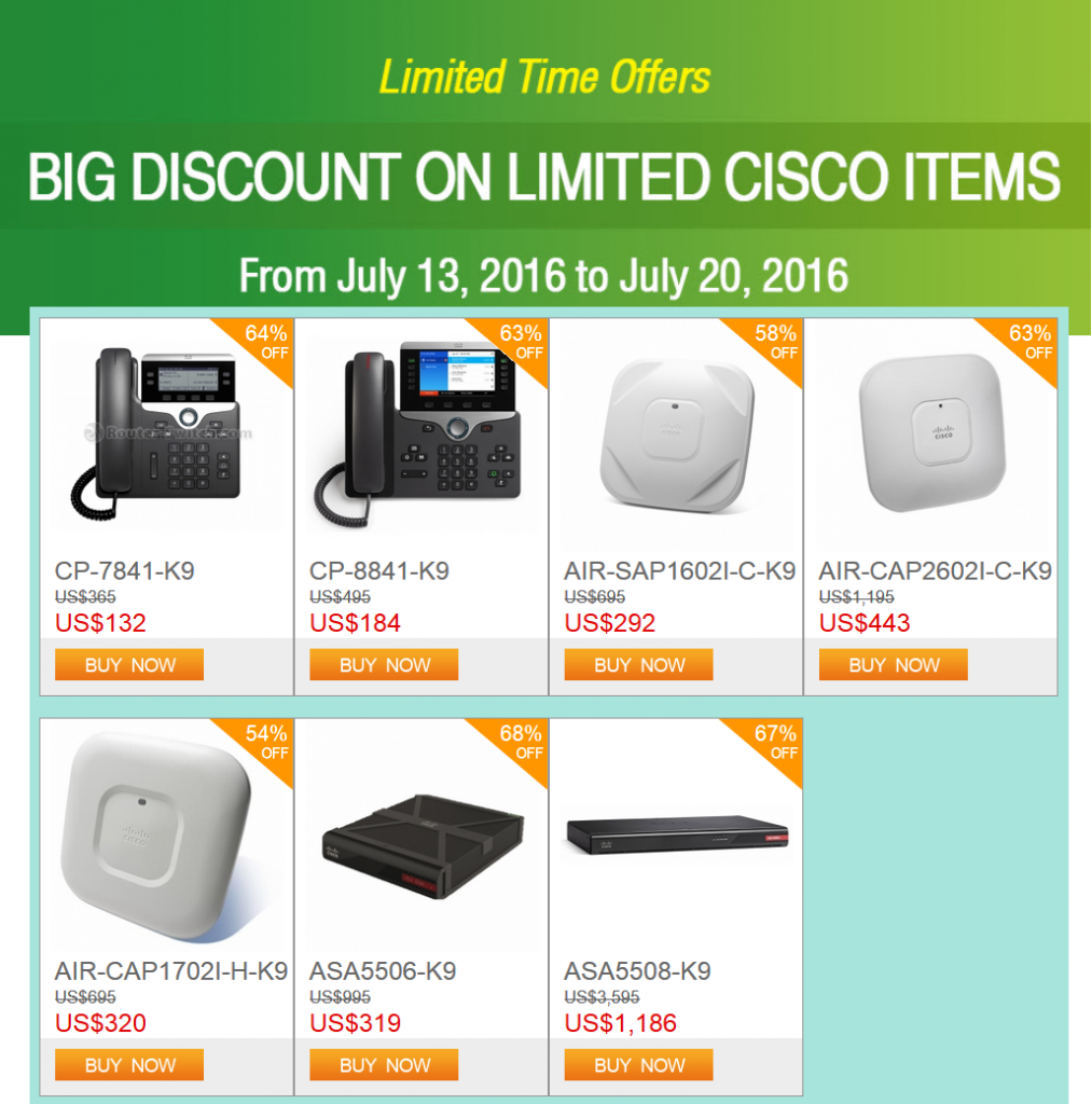 Limited Time Offers-Big Discounts on Limited Cisco Items-Weekly Deals