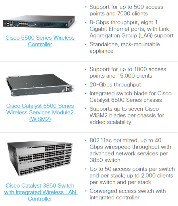 Cisco Wireless Controllers for Mid-Sized and Large, Single-Site Enterprises